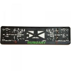   Rendszámtábla tartó, feliratos, logós, Hungary, fekete (P317)