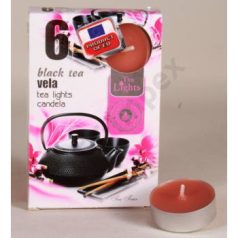 FEKETE TEA Teamécses illatgyertya A6 6db-os