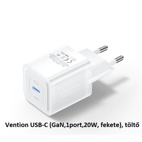 Vention USB-C (GaN,1port,20W, fekete), töltő