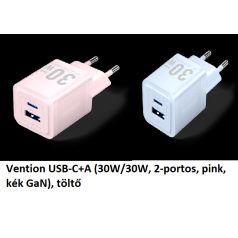 Vention USB-C+A (30W/30W, 2-portos, GaN), töltő