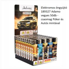   Elektromos öngyújtó 189327 Adamo vegyes 50db -csaomag Póker és Autós mintával 