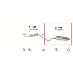 Kipufogódob, hátsó, Audi A3, 1.8, 1996-2004.06