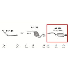   Kipufogódob, hátsó, Audi A4, A4 Avant kombi/sedan 1.6/2.0, 2000.10-