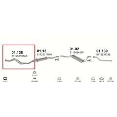   Kipufogócső Y, Audi 80, Coupe, VW Passat, Santana, 1.8, 1982-1988.09