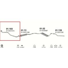 Kipufogócső Y, Audi 80 1.6D 80-87 manual