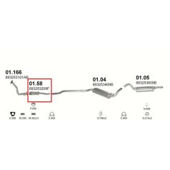   Kipufogódob, közép, Audi 80, 90, Coupe, 1.4-2.0, 1986-1991.07