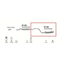 Kipufogódob, hátsó, Audi 80, 1.6-2.0, 1991-1995