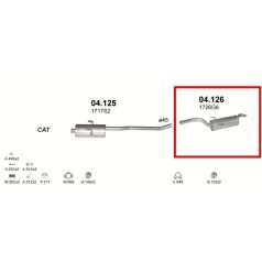   Kipufogódob, hátsó, Citroen Jumpy/Scudo/P.Exp 1.6/1.9, 1995-2000.05