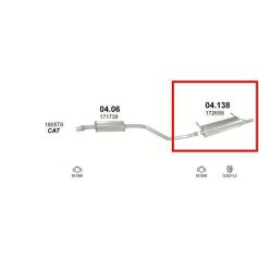   Kipufogódob, hátsó, Citroen Xsara, 1.4-1.9, 1997.07-2000.08