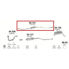   Kipufogódob, közép, Citroen Berlingo 1.1-1.6, 2000-2002.10