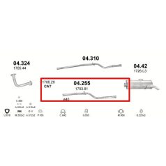   Kipufogócső, közép, Citroen Saxo, Peugeot 106 Hatchback, 1.0, 1996.02-2004