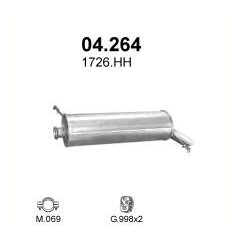 Kipufogódob, hátsó, Citroen C5 2.0D, 2000-2002.08