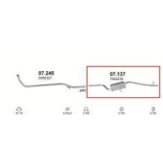 Kipufogódob, hátsó, Fiat Uno 0.9-1.6, 1989.06-1994