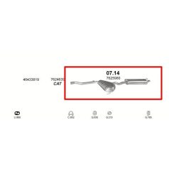 Kipufogódob, hátsó, Fiat Tipo, 1988-1995