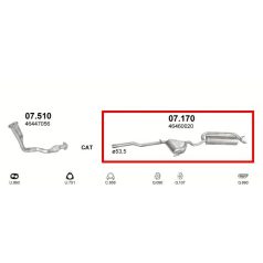   Kipufogódob, hátsó, Fiat Marea kombi, sedan, 1.2-1.6, 1996-2003