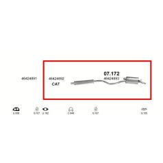 Kipufogódob, hátsó, Fiat Punto 1.2, 1993.10-1999.10