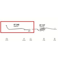 Kipufogócső, Fiat Uno Hatchback, 0.9-1.0, 1982-1989.05