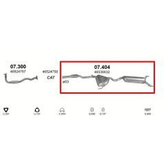   Kipufogódob, hátsó, Fiat Bravo, Brava, Hatchback, 1.2, 1998-2001.10