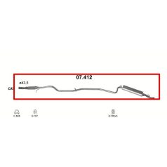 Kipufogódob, hátsó, Fiat Seicento Hatchback, 1.1, 2000-