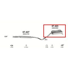   Kipufogódob, hátsó, Fiat Stilo Hatchback, 1.8, 2001-2006.11
