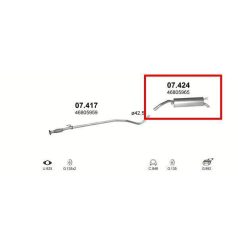 Kipufogó, hátsó, Fiat Stilo Hatchback, 1.2, 2001-2003.11