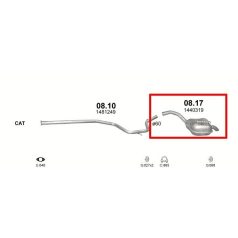   Kipufogó, hátsó, Ford Galaxy, S-Max, Mondeo, 1.8-2.0, 2006-