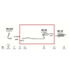 Kipufogódob, hátsó, Ford Fiesta 1.4, 1989-1992.12