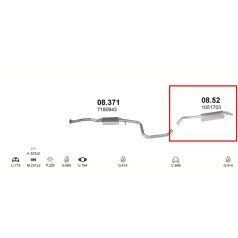   Kipufogódob, hátsó, Ford Escort, Orion, kombi, sedan, 1.4-1.6, 1990-1994.09