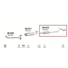 Kipufogódob, hátsó, Ford Transit 2.5D, 1996-2000