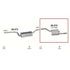 Kipufogódob, hátsó, Ford Focus, 1.4, 1998-2004.09