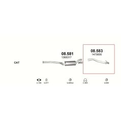   Kipufogócső, hátsó, Ford Focus Hatchback, C-MAX, 2.0, 2003-2011.07