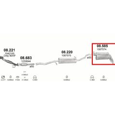   Kipufogódob, hátsó, Ford Galaxy Van, Seat Alhambra, VW Sharan Van, 1.9D, 1995-2003.10