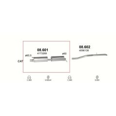 Kipufogódob, közép, Ford Transit, 2.0, 2000-2006.04