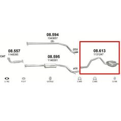   Kipufogó, hátsó, Ford Mondeo Kombi, 2.0-2.2D, 2001-2007.02