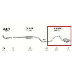 Kipufogó, hátsó, FORD Mondeo Kombi, 2.0, 2000-2004.02