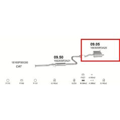 Kipufogódob, hátsó, Honda Civic 1.3-1.5, 1992-1996