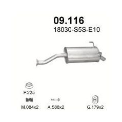 Kipufogódob, hátsó, Honda Civic, 1.4-1.6, 2001-2005.09