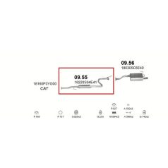   Kipufogódob, közép, Honda Civic, Hatchback, Sedan, 1.4, 1996-2001
