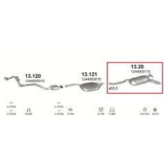   Kipufogódob, hátsó, Mercedes 300 (W124), 3.0, 1985-1993.07