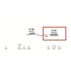   Kipufogódob, hátsó, Opel Astra F Hatchback, Kadett E Hatchback, 1.3-2.0, 1984-1995.12