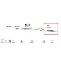 kipufogó dob Opel Corsa 1.2 hátsó