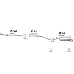  Kipufogódob, hátsó, Opel Astra H 1.4i-1.6i 16V Kat. 2004.03-