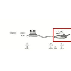 Kipufogódob, hátsó, Opel Vectra, 1.6-2.2, 1995-2008.08