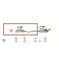 Kipufogódob, közép, Opel Vectra B, 1.6-2.6, 1995-2002.08