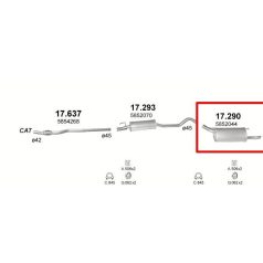   Kipufogódob, hátsó, Opel Corsa B Hatchback, 1.0, 1996-2000.12