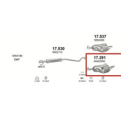   Kipufogódob, hátsó, Opel Astra G, Hatchback, 1.4-1.6, 1998-2003.09