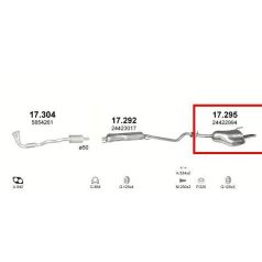   Kipufogódob, hátsó, Opel Astra G Kombi, 1.4-1.6, 1998-2003.09