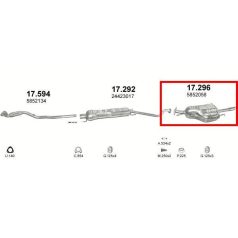   Kipufogódob, hátsó, Opel Astra G Coupe, Cabrio, Sedan, 1.4-1.6, 1998-2004.09