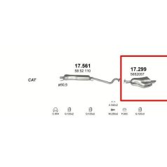   Kipufogódob, hátsó, Opel Astra G Hatchback, 1.7-2.0, 1998-2004.09
