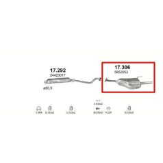   Kipufogó, hátsó, Opel Astra G kombi, 1.8-2.0, 1998-2004.09